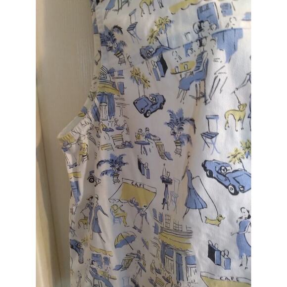 Carolina Colours Top White Blue Print City 18W Paris - Picture 3 of 8